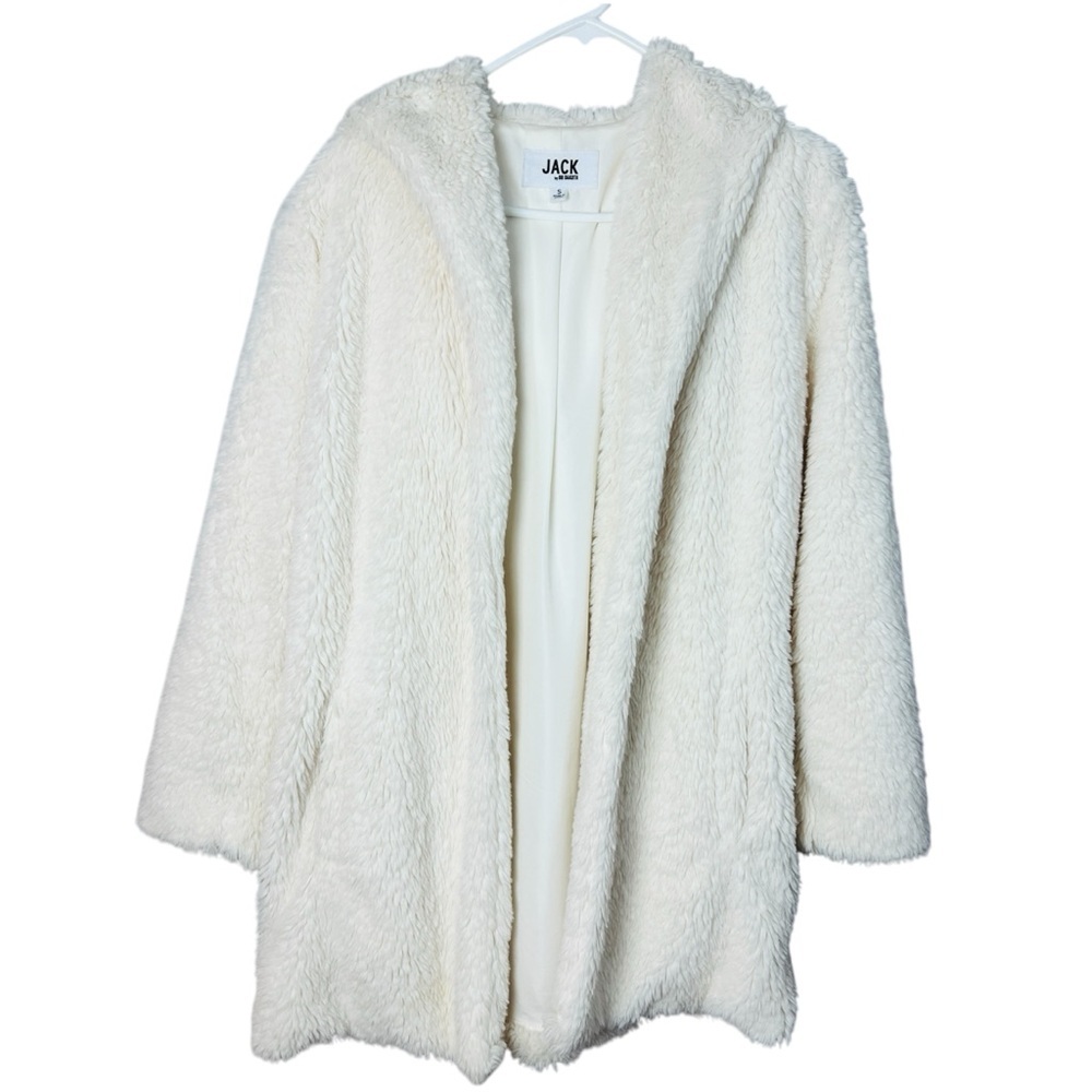 Jack By BB Dakota White Oversized Open Front Teddy Jacket women Size S